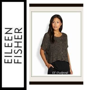 BNWT $258 Gorgeous Eileen Fisher Brown Gold Wrapped Sparkle Top Sz LG 1X 2X 3X
